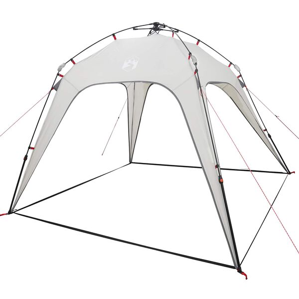 vidaXL Directe Tent met opslag Grijs 260 x 260 x 197 cm Staal