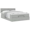 vidaXL Ottoman bed met matras 140x200cm fluweel lichtgrijs