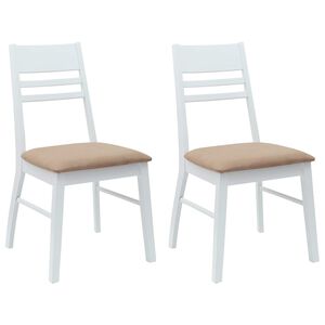 vidaXL Eettafelstoelen 2 pcs Wit 43 x 54 x 89 cm Massief Rubberhout