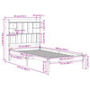 vidaXL Bed met boekenkast zonder matras massief grenenhout 75x190 cm