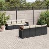 vidaXL 9-delige Loungeset met kussens poly rattan zwart
