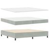 vidaXL Boxspringbed met matras met LED Lichtgrijs 200 x 200 cm Fluweel