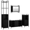vidaXL Badkamerkastenset 4 st Zwart eiken 40 x 36 x 200,5 cm