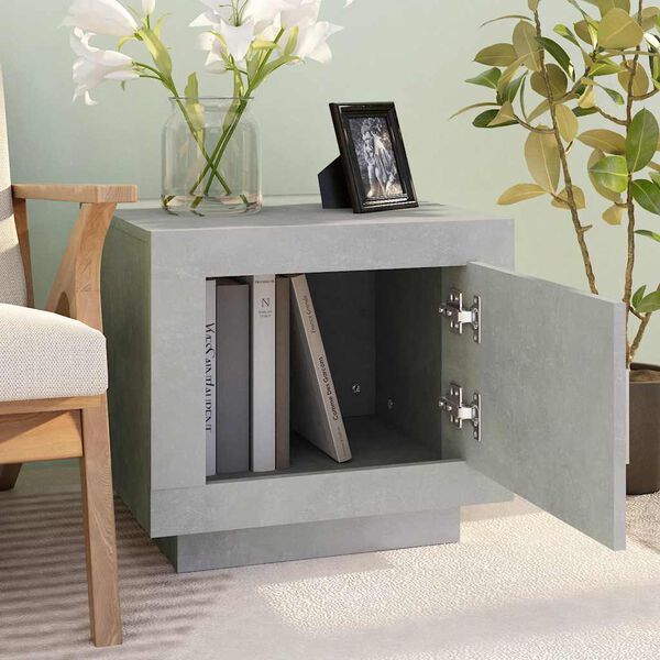 vidaXL Salontafel 51x50x45 cm bewerkt hout betongrijs