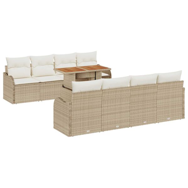 vidaXL Tuin Sofa Set met kussen 7 pcs beige en cr&egrave;mekleurig
