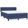 vidaXL Boxspring met matras stof blauw 140x190 cm