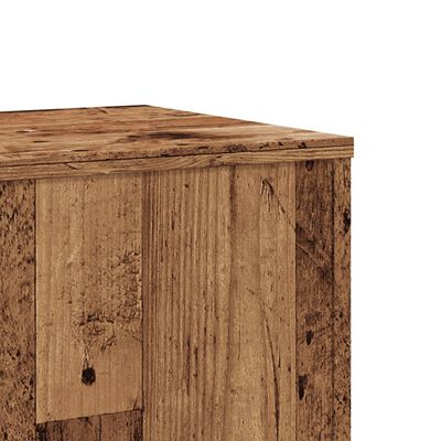 vidaXL Plantenstandaard 33x33x100 cm bewerkt hout oud houtkleurig