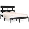 vidaXL Bedframe massief hout zwart 160x200 cm