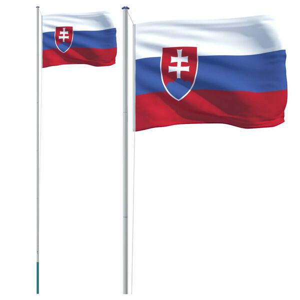 vidaXL Vlag met vlaggenmast Slowakije 6,23 m aluminium