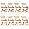 vidaXL Tuinstoelen 8 st inklapbaar massief acaciahout beige