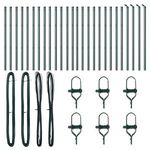 vidaXL Hek Post Anders 26 pcs Grijs 3,2 x 3,2 x 70 cm Staal