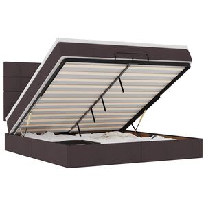 vidaXL Ottoman bed met matrassen 200x200cm stof donkerbruin