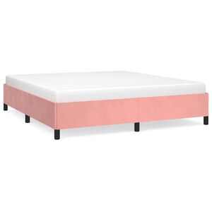 vidaXL Bedframe fluweel roze 180x200 cm