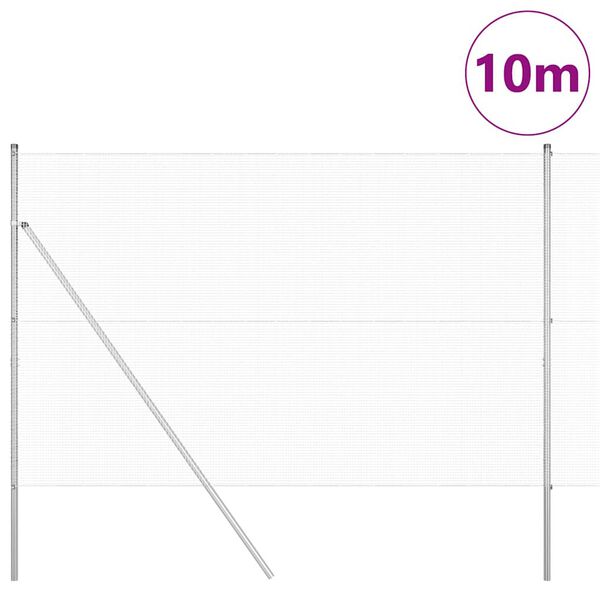 vidaXL Afrasteringspaal Zilver 10 x 1,5 m (12 x 12 mm gaas) Staal