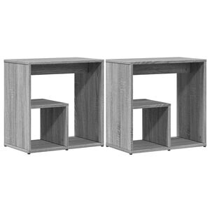 vidaXL Bijzettafels 2 st 50x30x50 cm bewerkt hout grijs sonoma eiken
