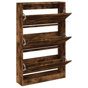 vidaXL Schoenenkast 80x21x125,5 cm bewerkt hout gerookt eikenkleurig