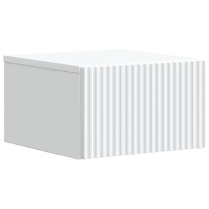 vidaXL Wandbeugel Bedkast met lade Wit 33 x 34,5 x 20 cm Bewerkt hout