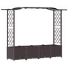 vidaXL Verhoogd Bed met Trellis en Dak Bruin 204 x 40 x 138 cm PP
