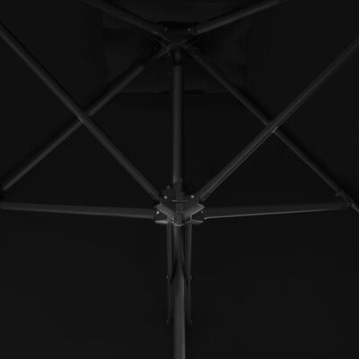 vidaXL Parasol met stalen paal 250x250x230 cm zwart