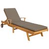 vidaXL Ligstoel met Kussen 100% Polyester Massief Teak