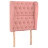 vidaXL Hoofdbord met randen 83x23x118/128 cm fluweel roze