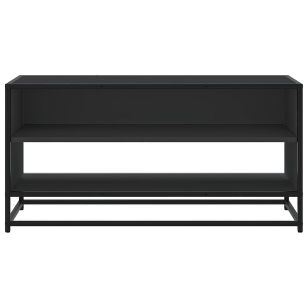 vidaXL Tv-meubel 91x40x46 cm bewerkt hout en metaal zwart