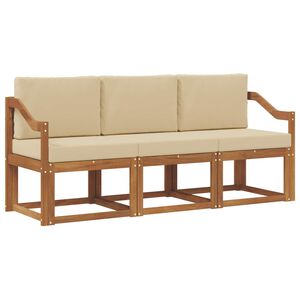 vidaXL Buiten bankenset 3 st Natuurlijk en Beige