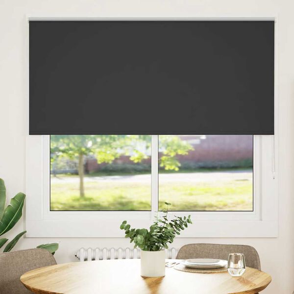 vidaXL Rolgordijn verduisterend 155x175 cm stofbreedte 151,6 cm zwart