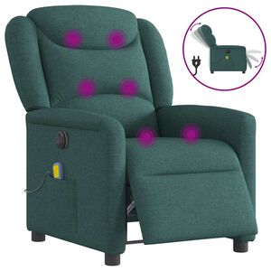 vidaXL Massagestoel elektrisch verstelbaar stof donkergroen