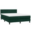 vidaXL Boxspring met matras en LED fluweel donkergroen 160x220 cm