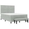 vidaXL Boxspring bed met matras Lichtgrijs 140 x 190 cm Fluweel