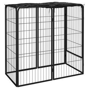vidaXL Hondenkennel 6 panelen 50 x 100 cm gepoedercoat staal zwart