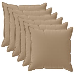 vidaXL Kussensloop 6 st HOUTEN Taupe 30 x 30 cm Polyester