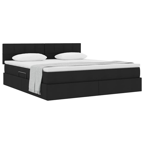 vidaXL Opbergbed met matras met matras Zwart 180 x 200 cm Bewerkt hout