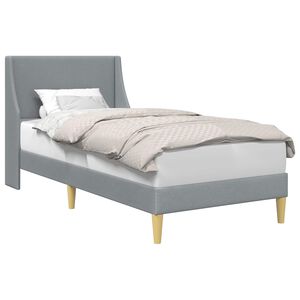 vidaXL Bedframe met hoofdeinde Lichtgrijs 90 x 200 cm Stof