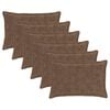 vidaXL Kussensloop 6 st HOUTEN Licht Bruin 40 x 60 cm Nep Konijnenbont