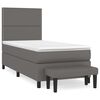 vidaXL Boxspring met matras kunstleer grijs 90x190 cm