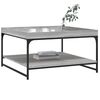 vidaXL Salontafel 80x80x45 cm bewerkt hout en ijzer grijs sonoma eiken