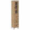 vidaXL Highboard Artisan Eiken 34,5 x 34 x 180 cm Bewerkt hout