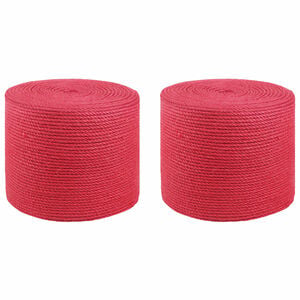 vidaXL 2 st 2 mm Rood 100% Tossa jute