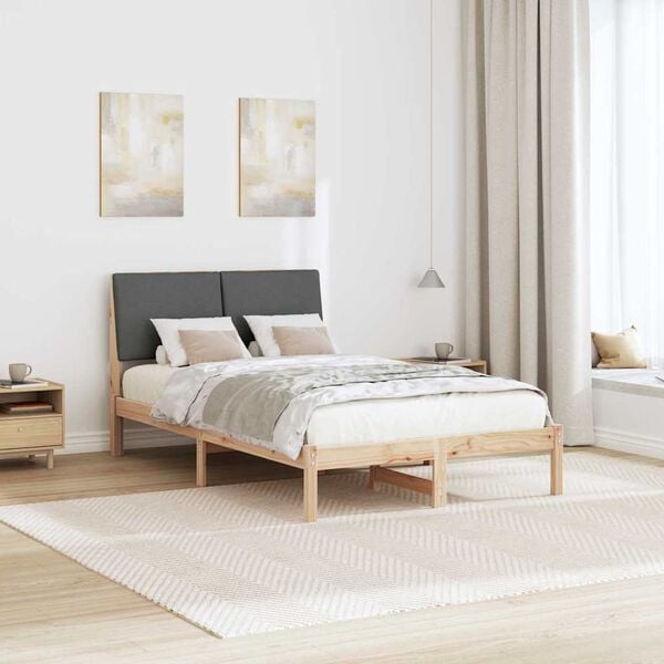 vidaXL Bedframe Bruin en donkergrijs 120 x 200 cm Massief grenenhout