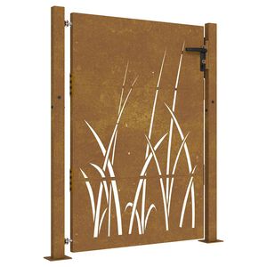 vidaXL Poort 100x150 cm grasontwerp cortenstaal