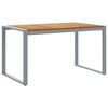 vidaXL Tuinstafel Grijs 140 x 80 x 75 cm Massief Acaciahout
