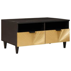 vidaXL Salontafel Zwart en Goud 80 x 54 x 40 cm massief mangohout
