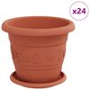 vidaXL Plantenpotten 24 pcs Baksteenrood &Oslash; 22 x 18 cm Kunststof