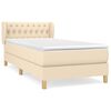 vidaXL Boxspring met matras stof cr&egrave;mekleurig 90x190 cm