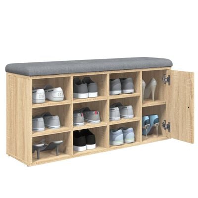 vidaXL Schoenenbank 102x32x50 cm bewerkt hout sonoma eikenkleurig