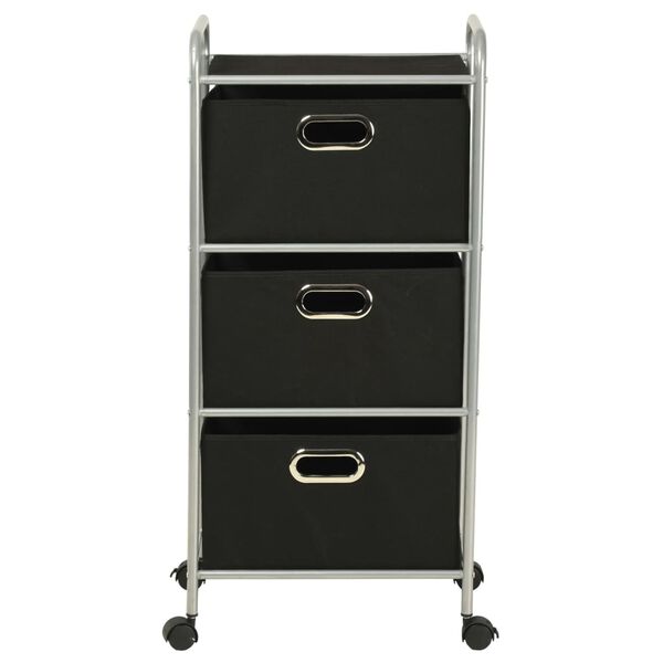 vidaXL Stellingkast met 3 opbergdozen staal en ongeweven stof