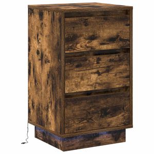 vidaXL Nachtkastje Gerookt eiken 39 x 34,5 x 65 cm Bewerkt hout