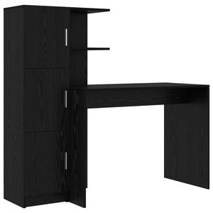 vidaXL Bureau Zwart Eiken 133.5 x 50 x 124 cm 2 st